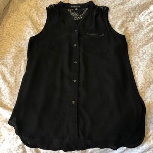 Sheer, black tank top